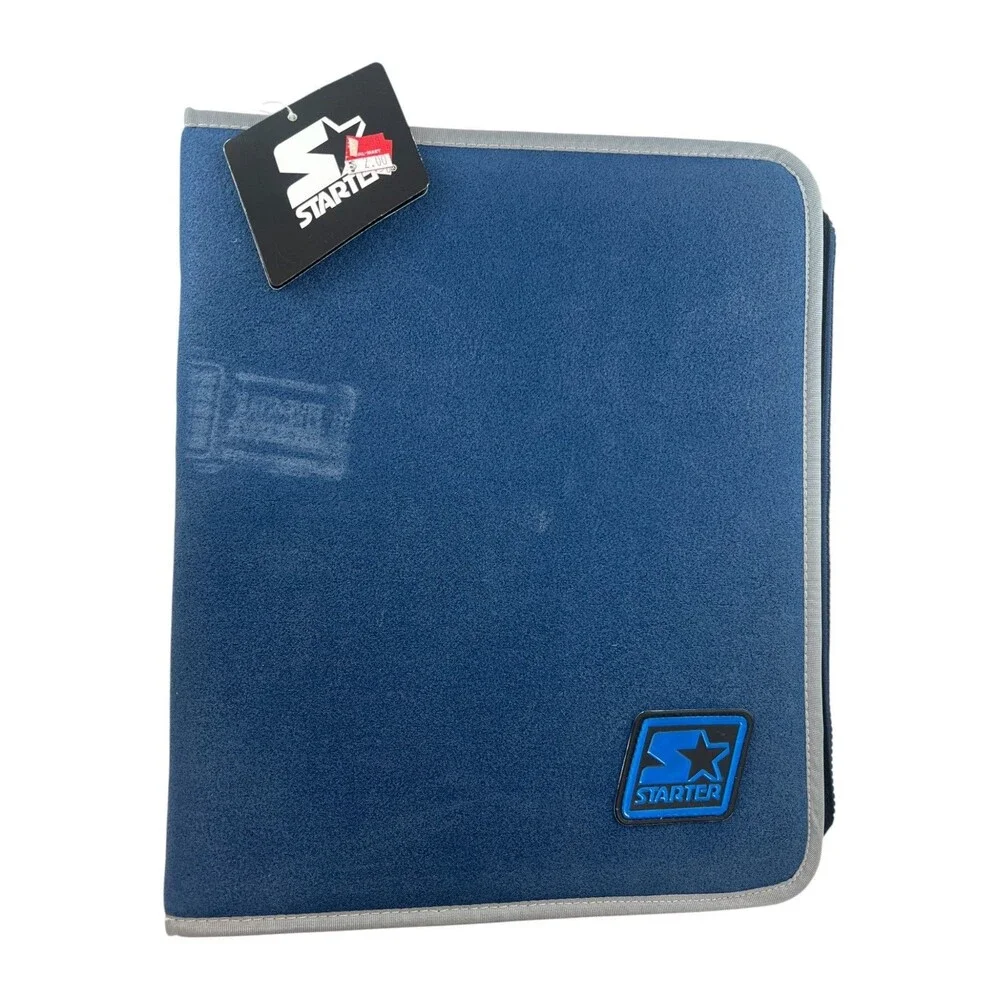 NEW Vintage 90s Starter Suede CD Binder Cowboy Blue